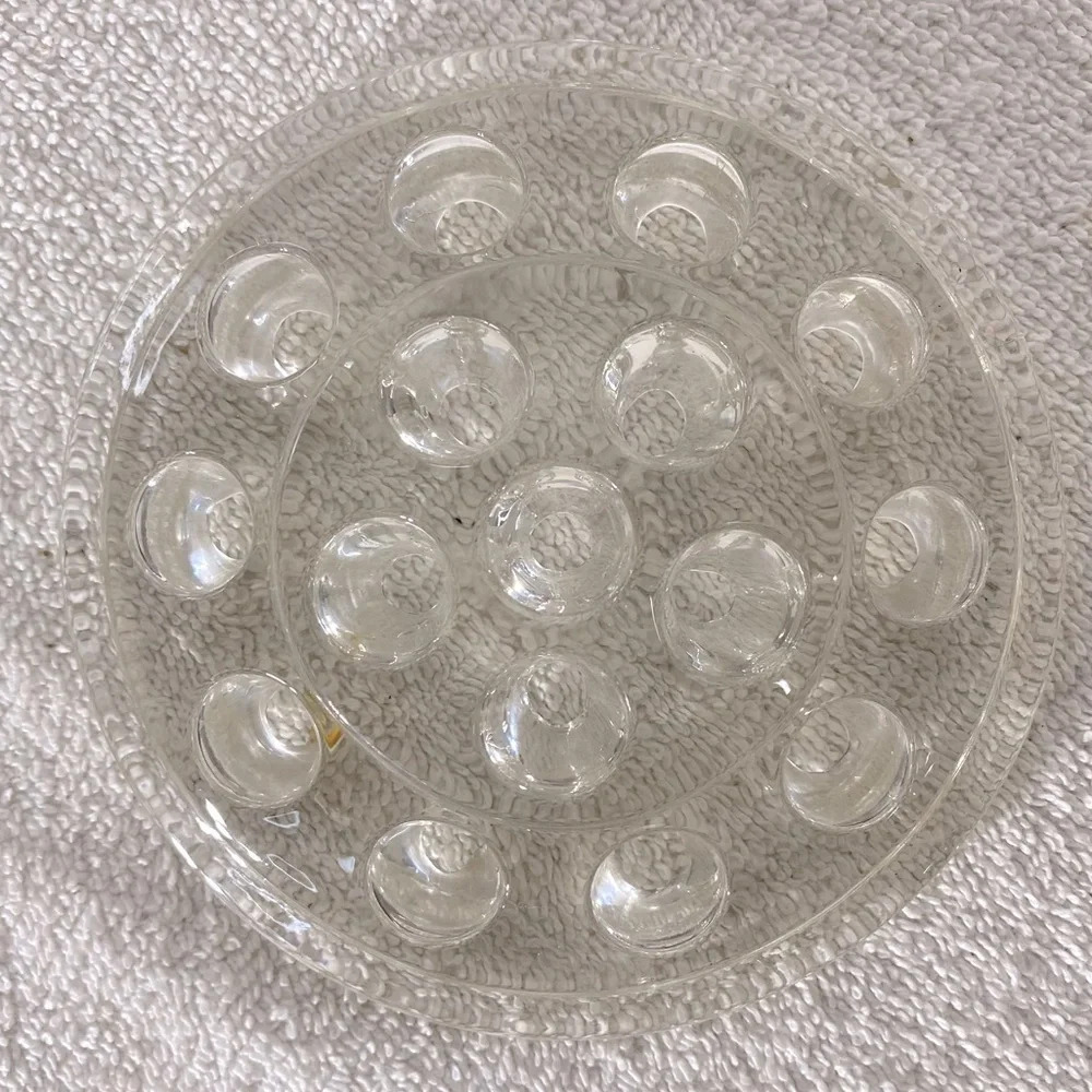 Vintage Clear Glass 16 Hole Flower Frog Flower Holder Stem  Holder Arrangement